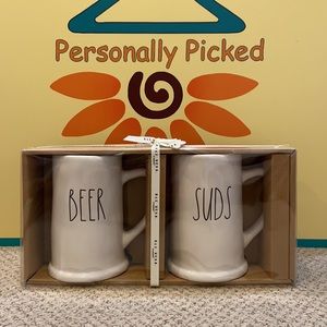 Rae Dunn BEER & SUDS Beer Mugs